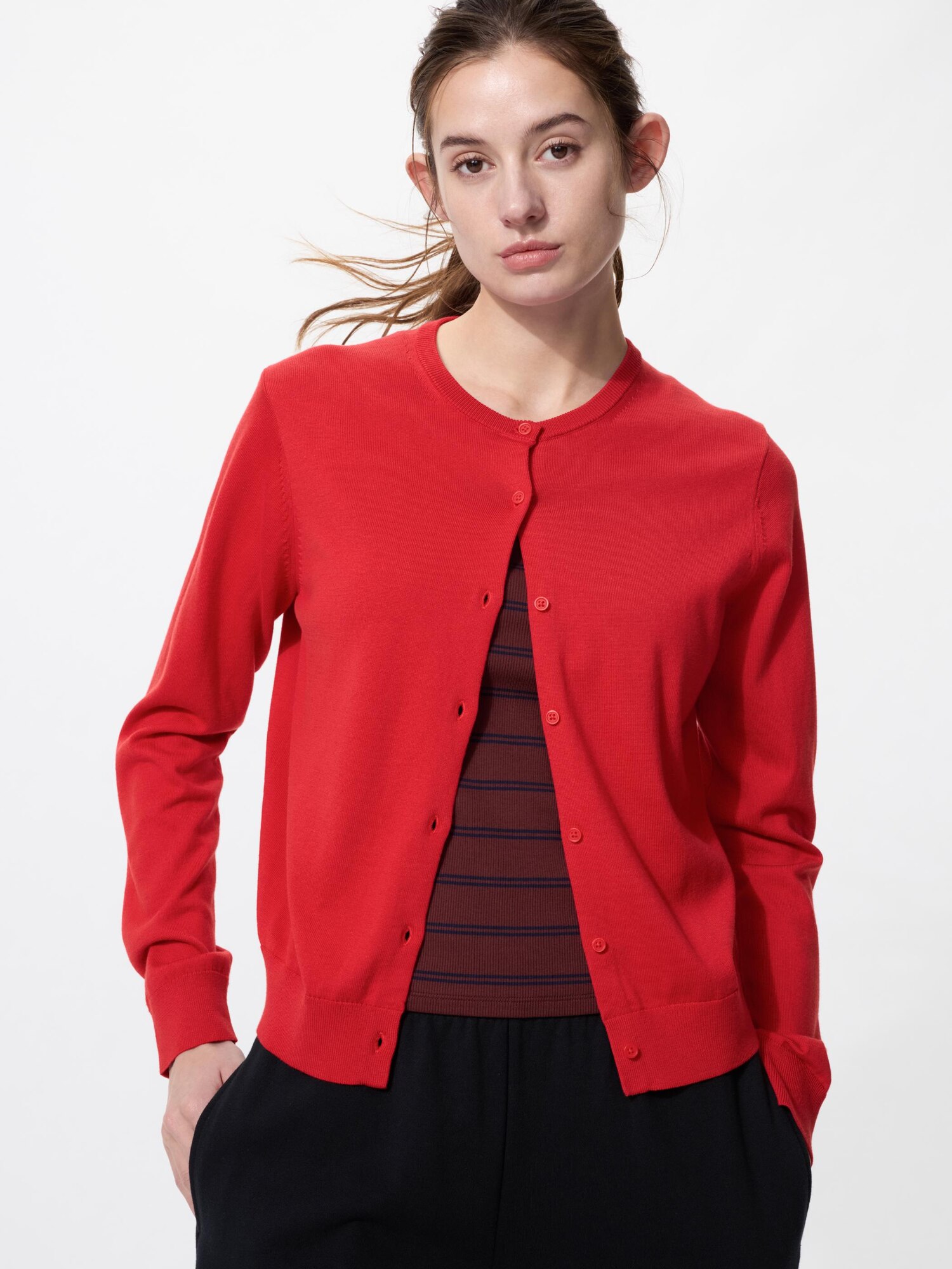 Круглый вязаный кардиган с защитой от УФ (длинный рукав)