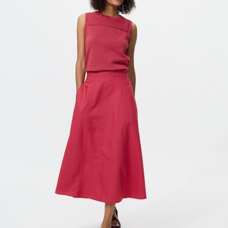 리넨블렌드플레어스커트