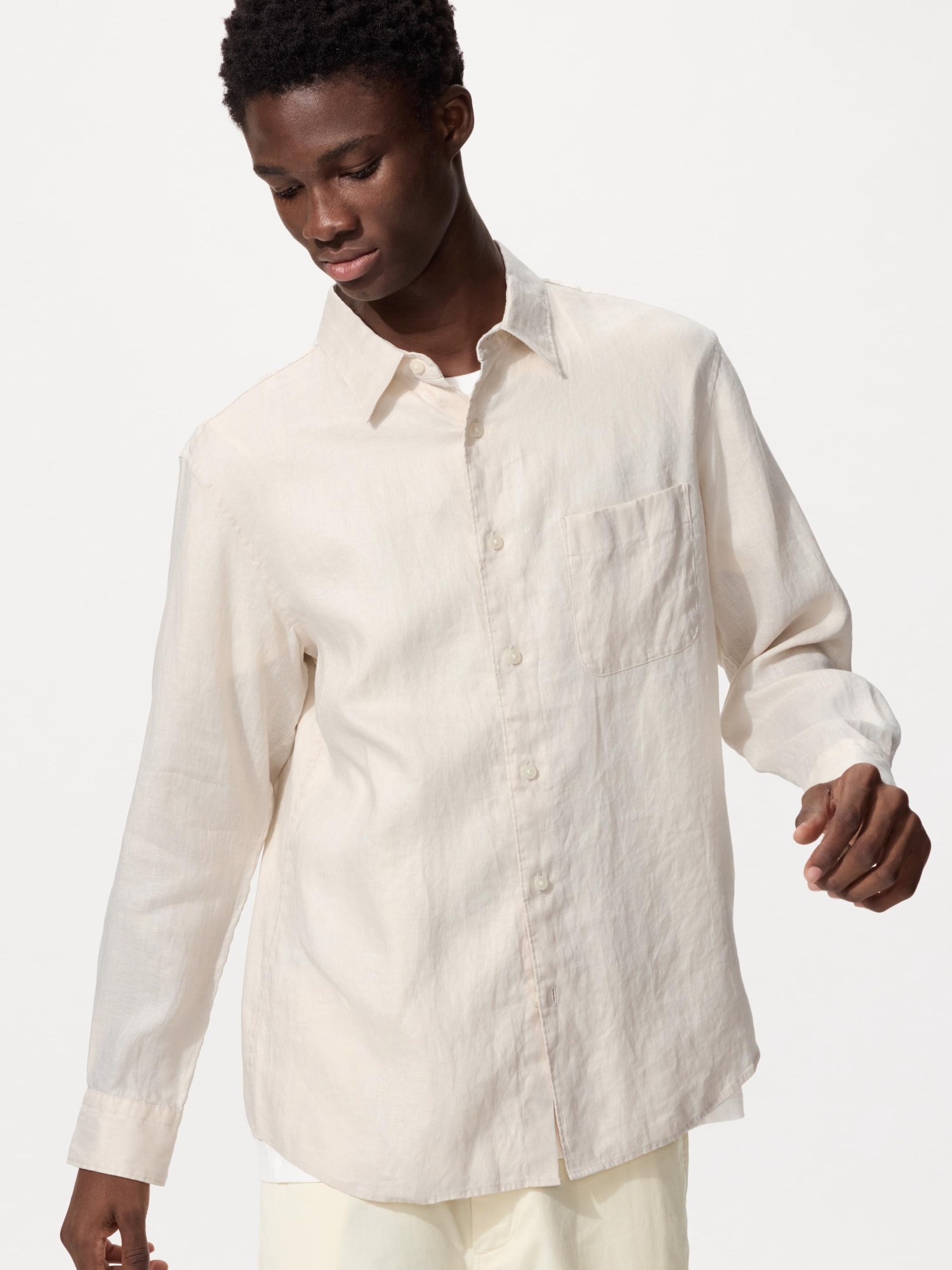Рубашка из премиального льна (с длинным рукавом)