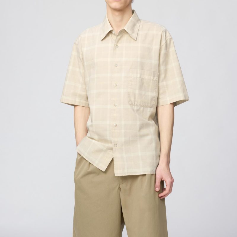 Рубашка оверсайз с коротким рукавом, в клетку