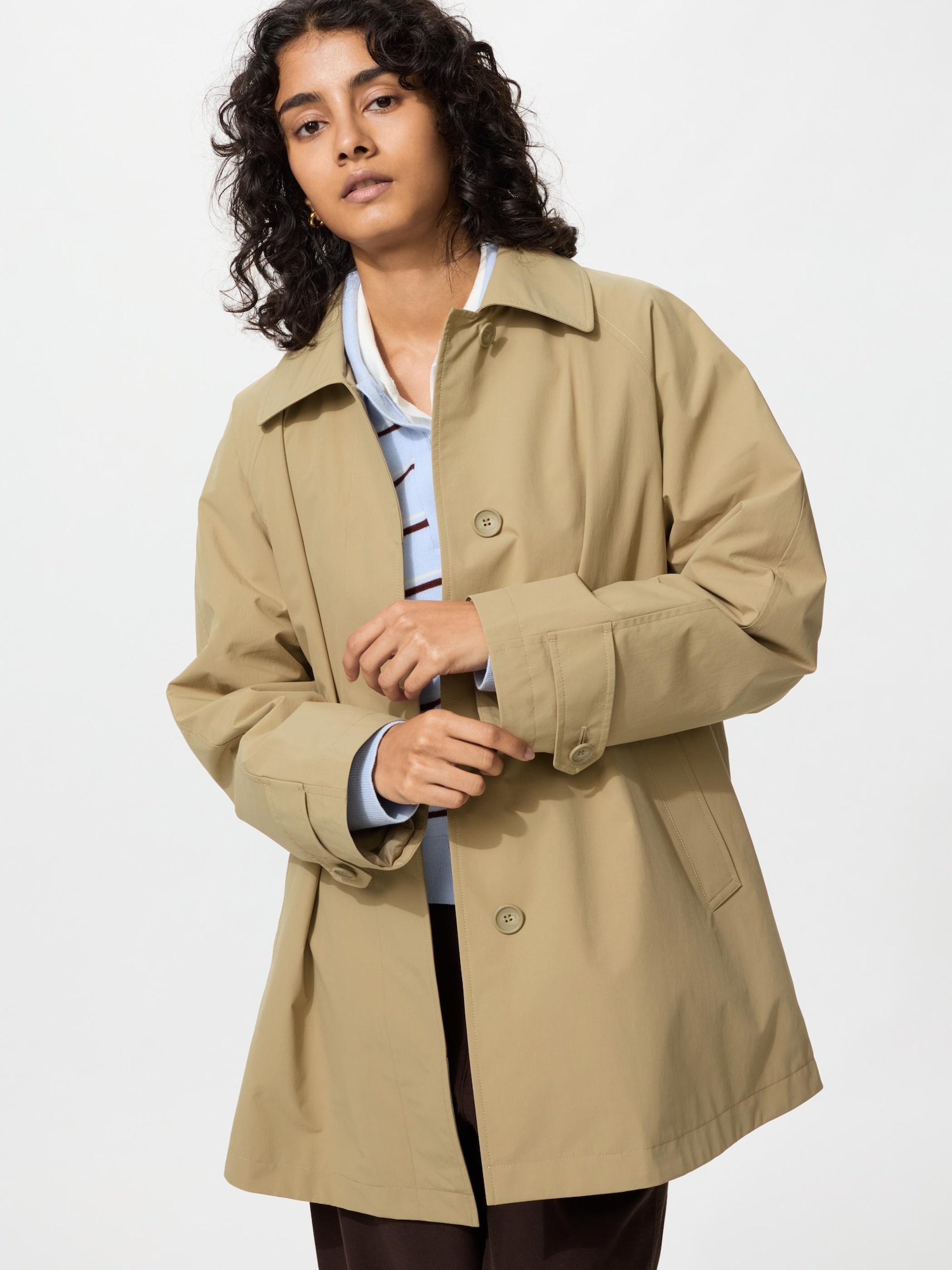 Однобортное короткое пальто (свободного кроя)