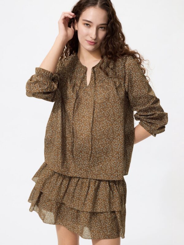 Мини-юбка с плиссировкой и объемными складками