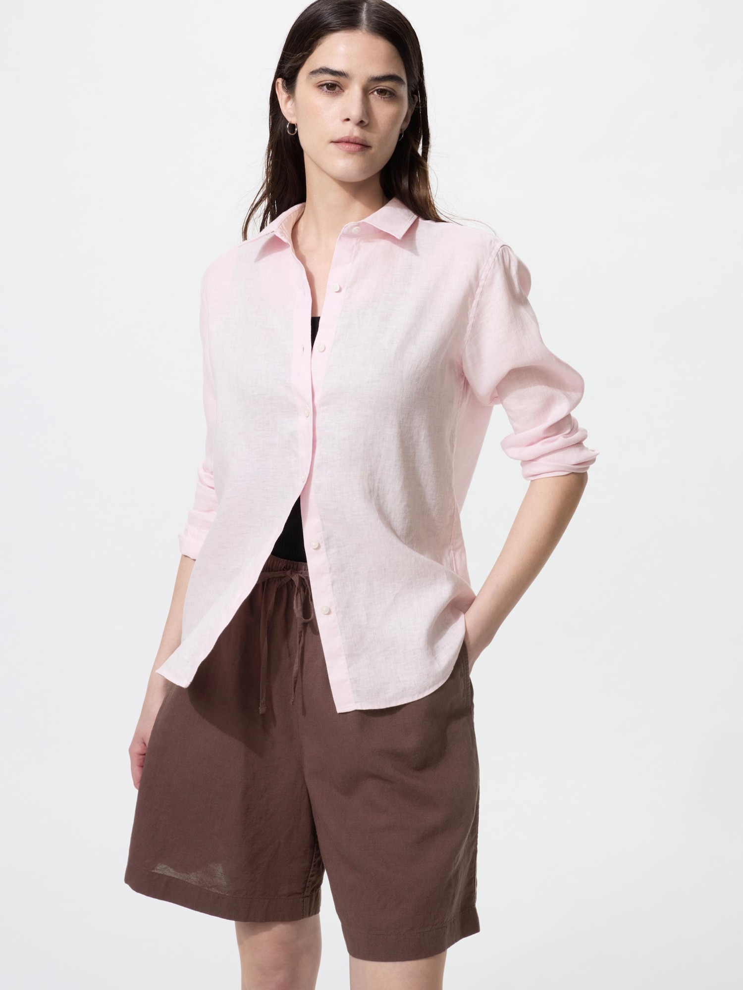 Льняные удобные шорты