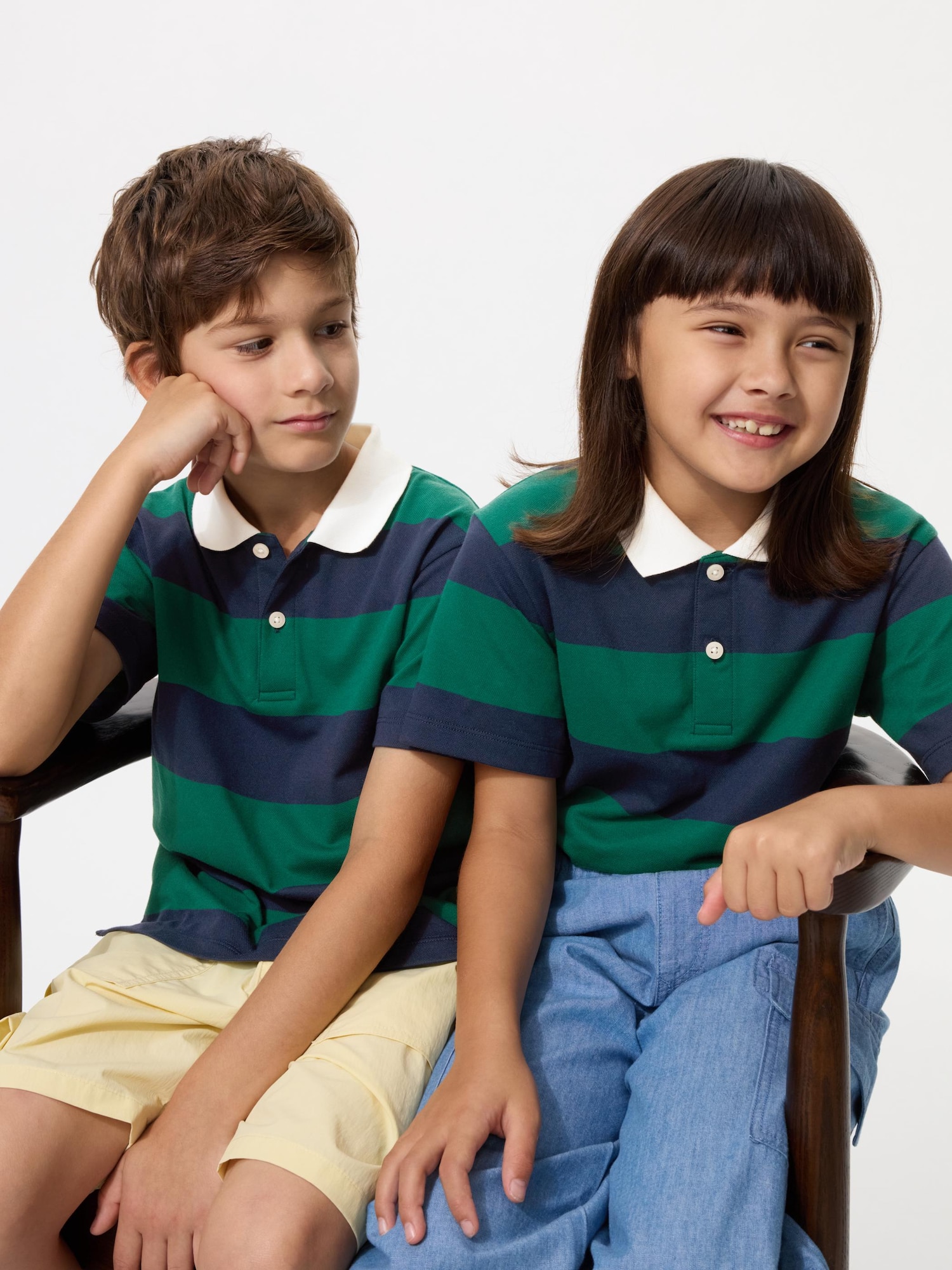 Детская футболка-поло из сухой ткани с полосками