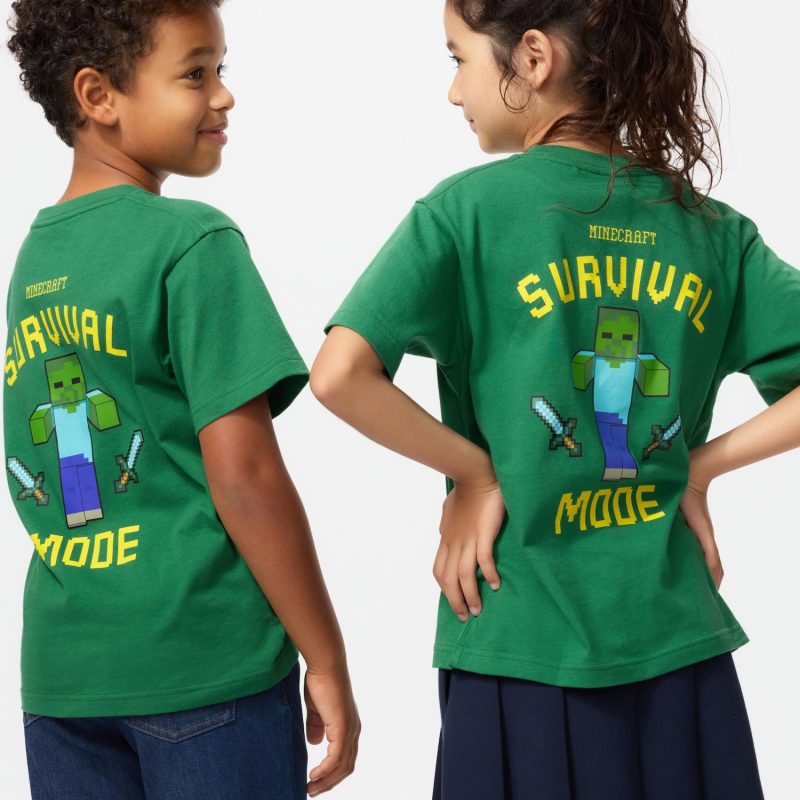 Детская футболка с коротким рукавом и принтом Minecraft