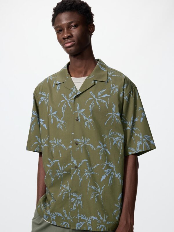 Рубашка с отложным воротником (короткий рукав, принт) B