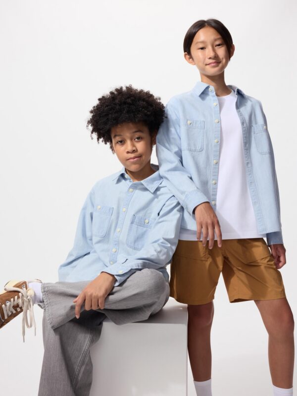 Детская рубашка из шамбрея