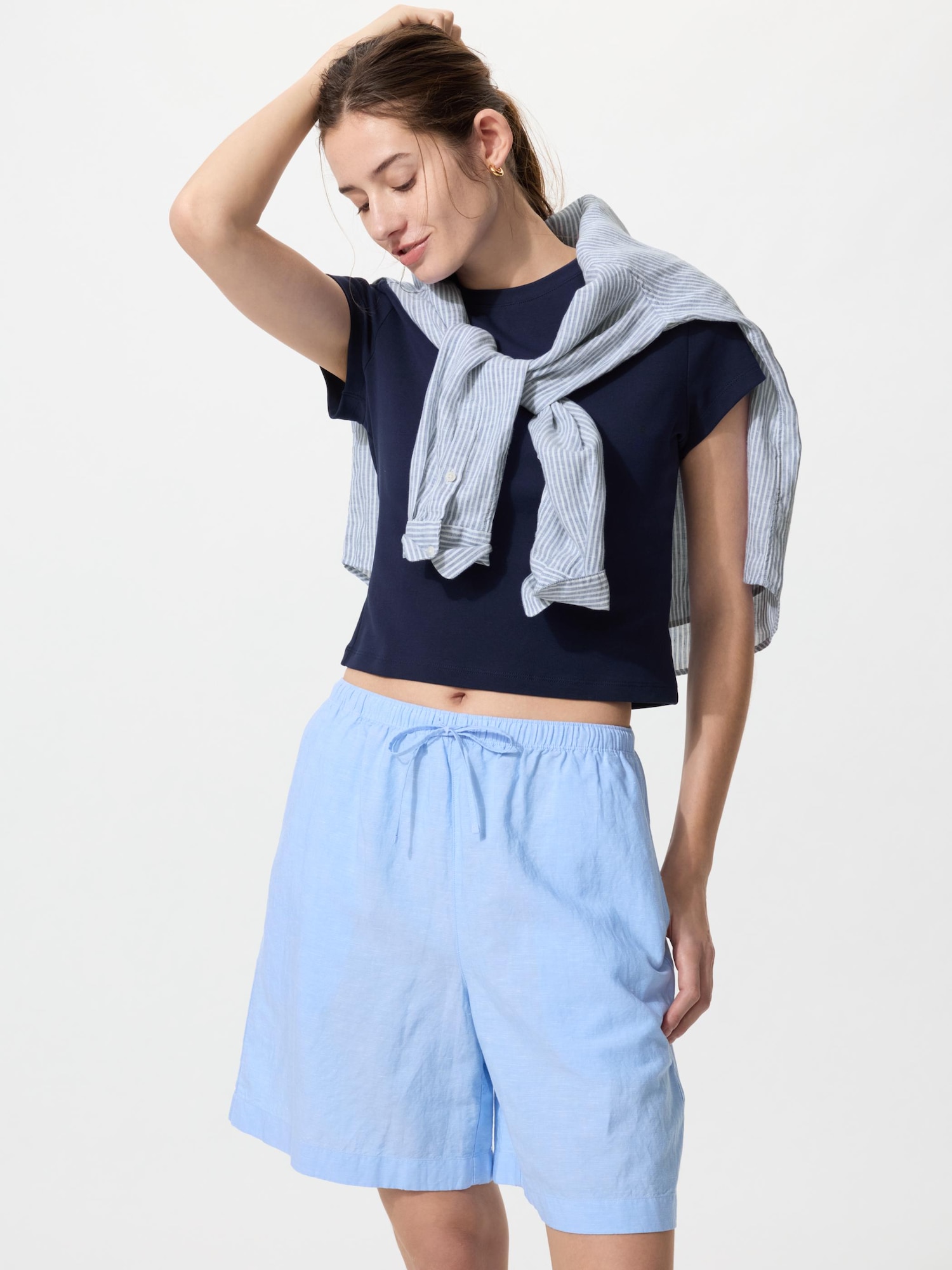 Льняные удобные шорты