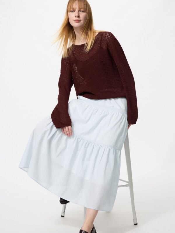 Макси-юбка с разрезами (в полоску, длина 87–91 см)