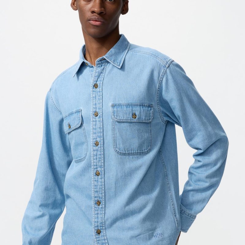 Джинсовая рубашка (с длинным рукавом)