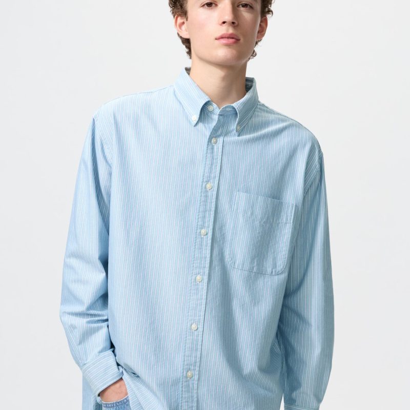 Оверсайз-рубашка из оксфорда (с длинным рукавом), полоска A