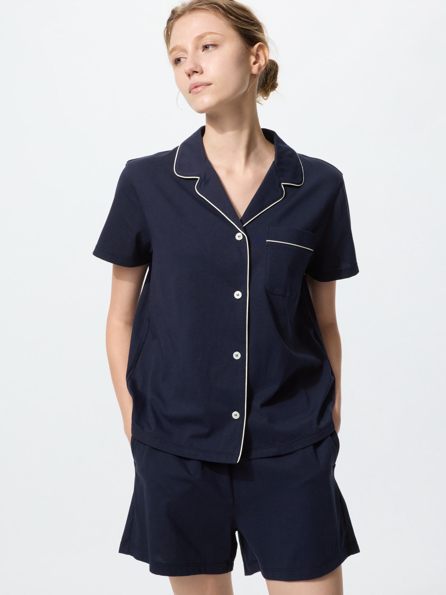 Пижама из хлопка AIRism (с коротким рукавом)