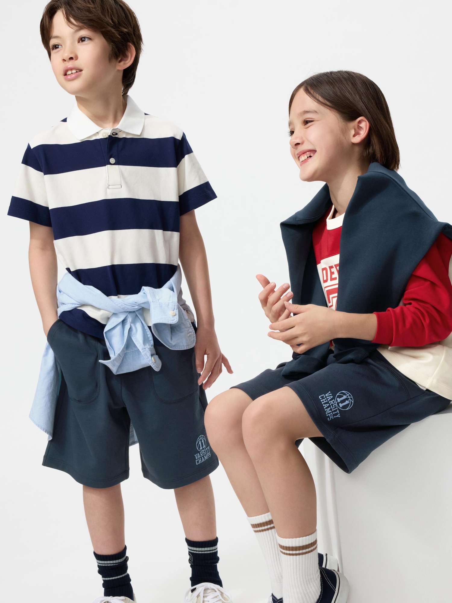 Детские полупрозрачные шорты из хлопка AIRism с принтом