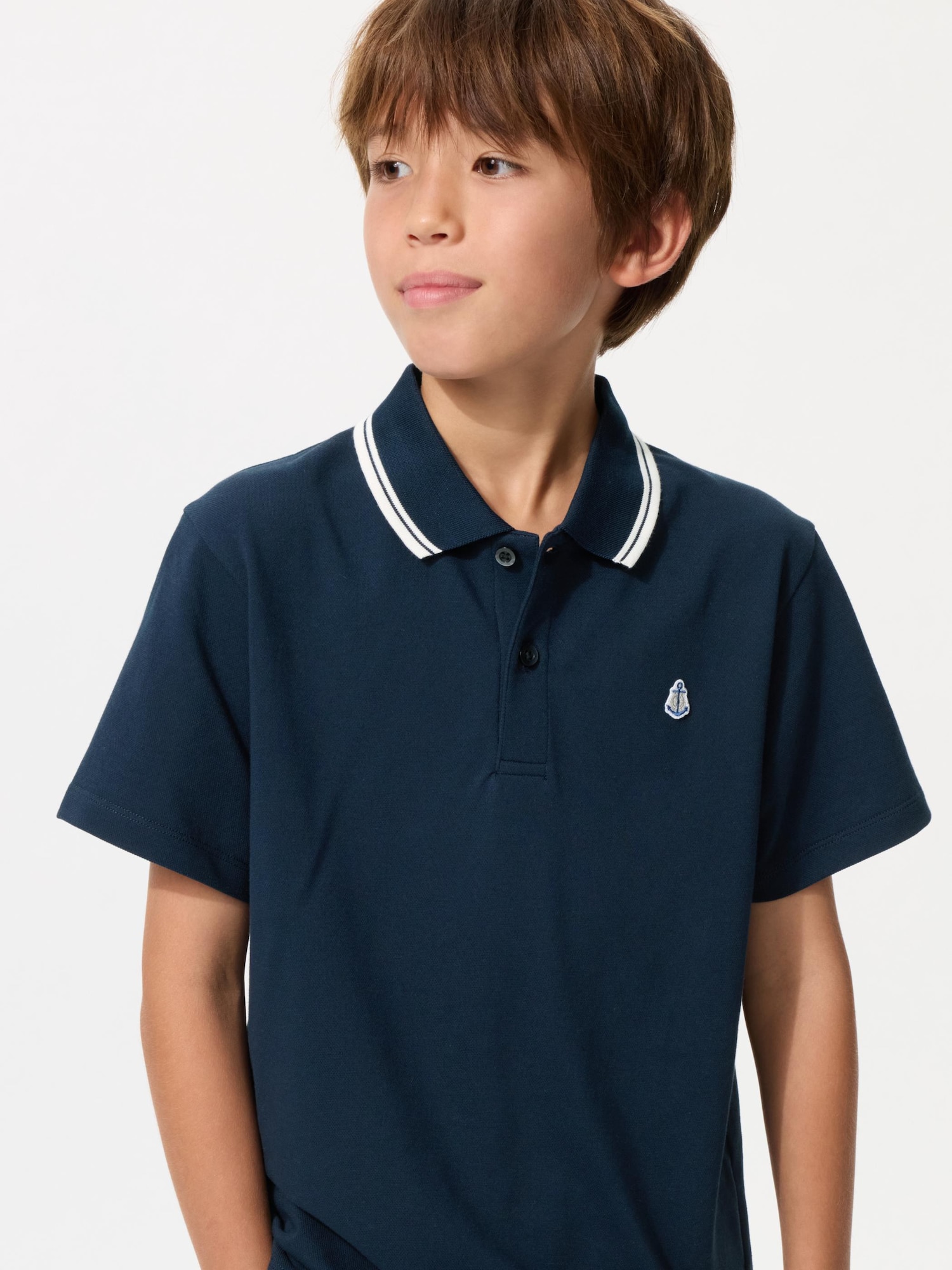 Детская футболка с поло-воротником Dry-Pique с вышивкой