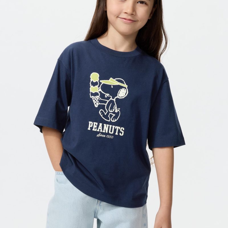 Женская футболка с принтом PEANUTS, оверсайз, короткий рукав