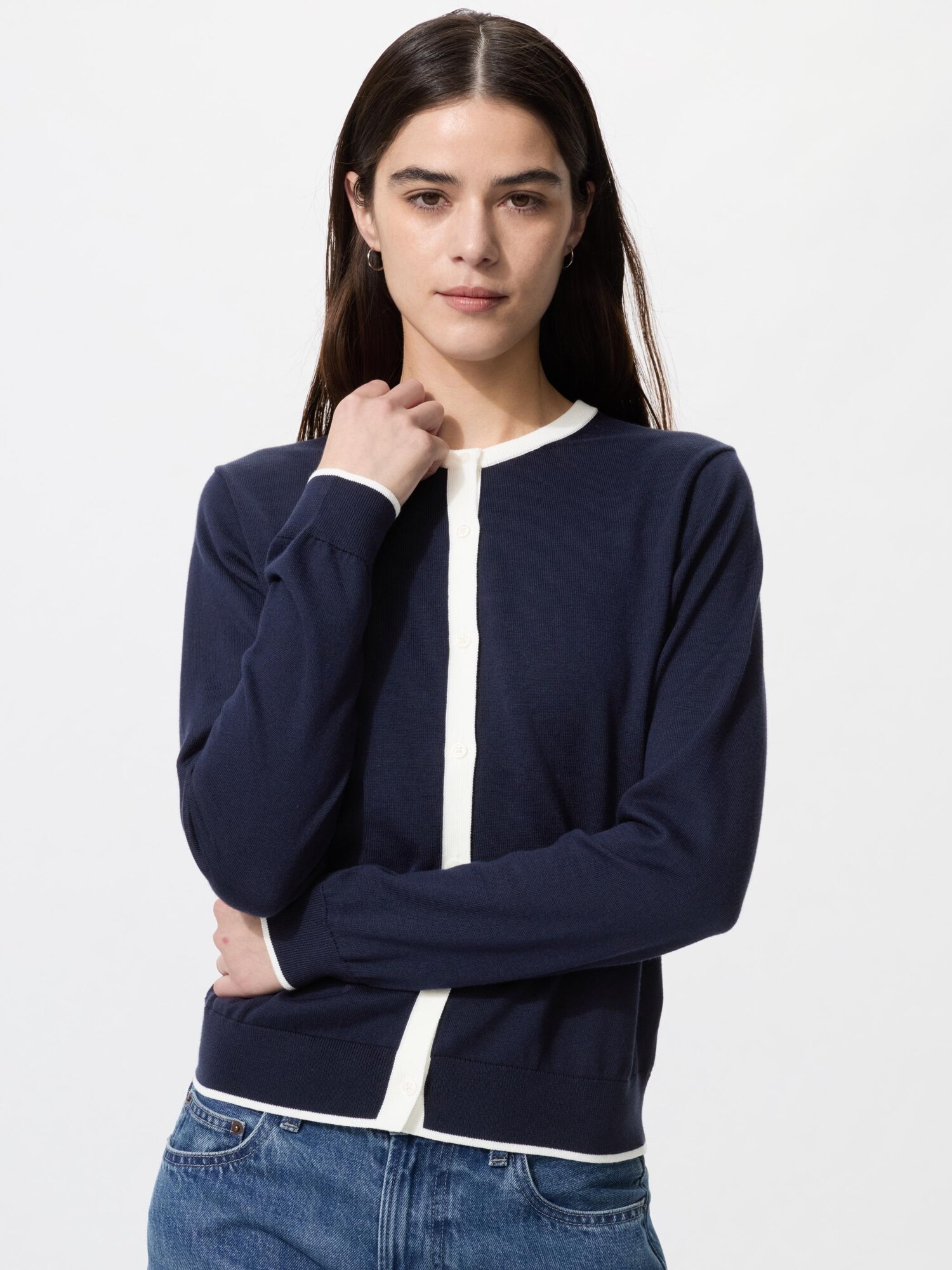 Круглый вязаный кардиган с УФ-защитой (цветные блоки)