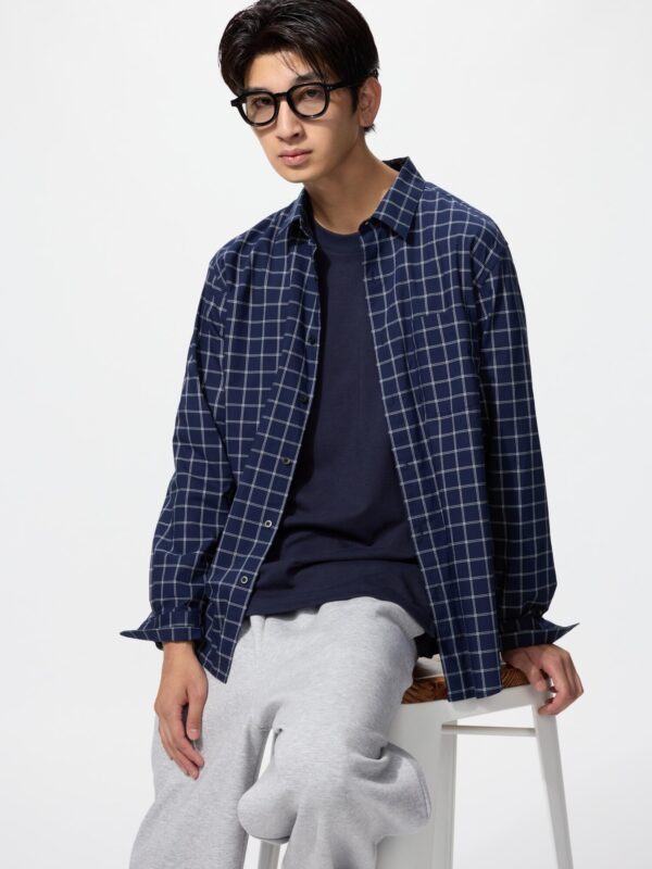 Рубашка из грубой ткани (с длинными рукавами, с обычным воротником), клетка B