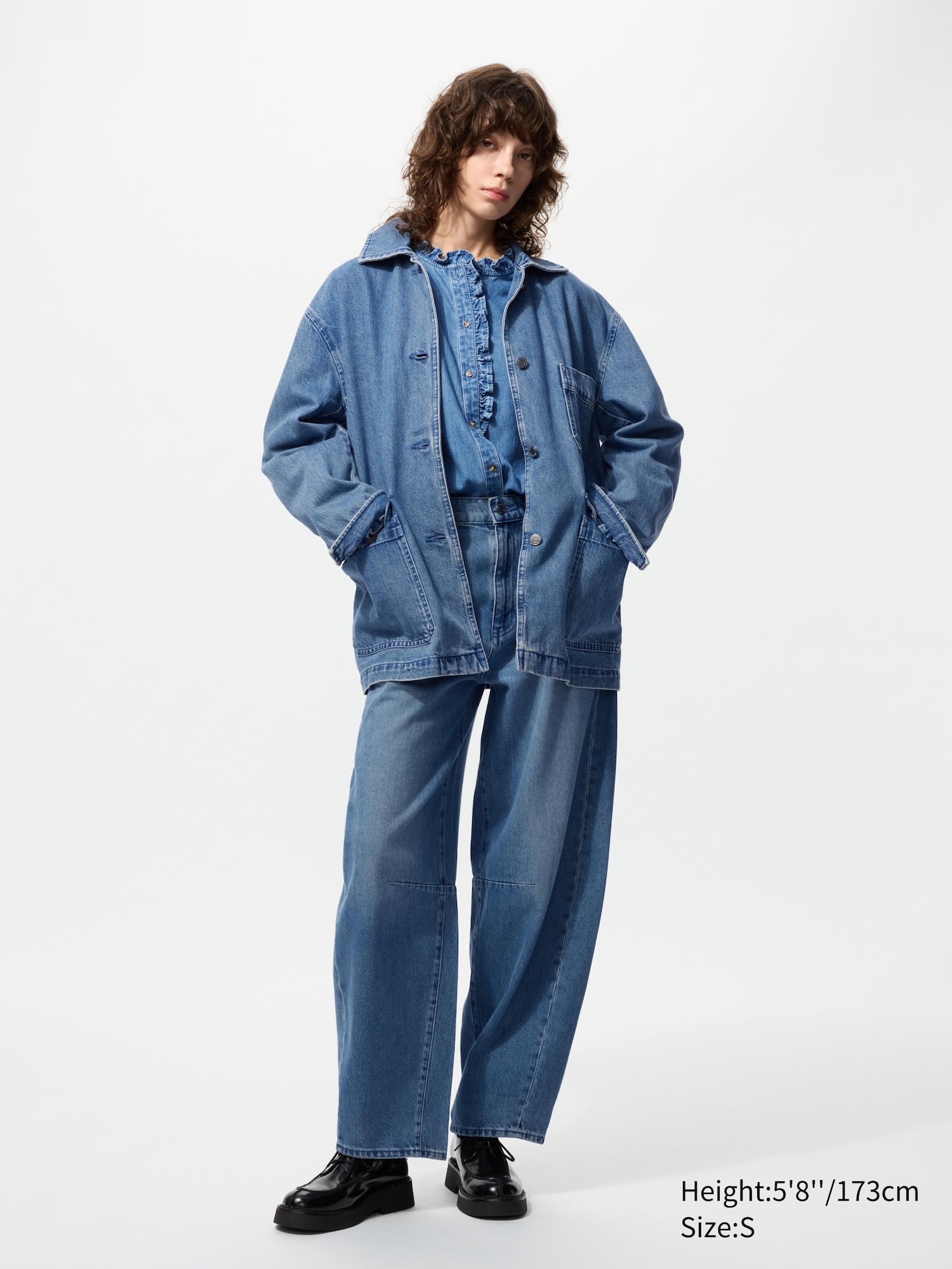 Хлопчатобумажная джинсовая куртка оверсайз