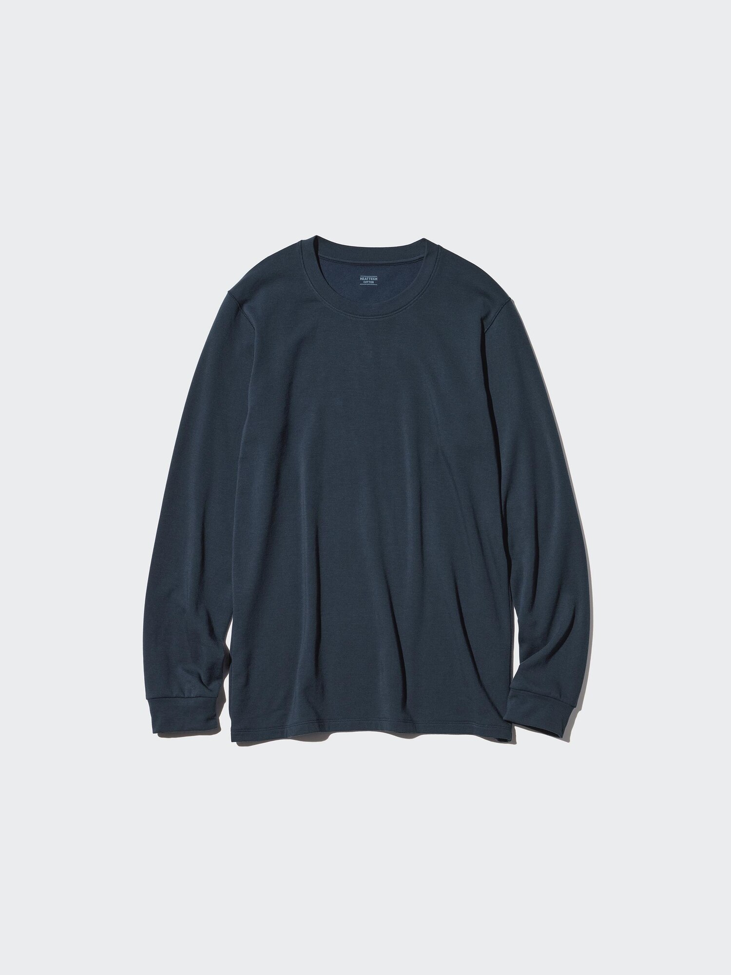Очень теплая хлопковая футболка с круглым вырезом от HEATTECH (длинный рукав)