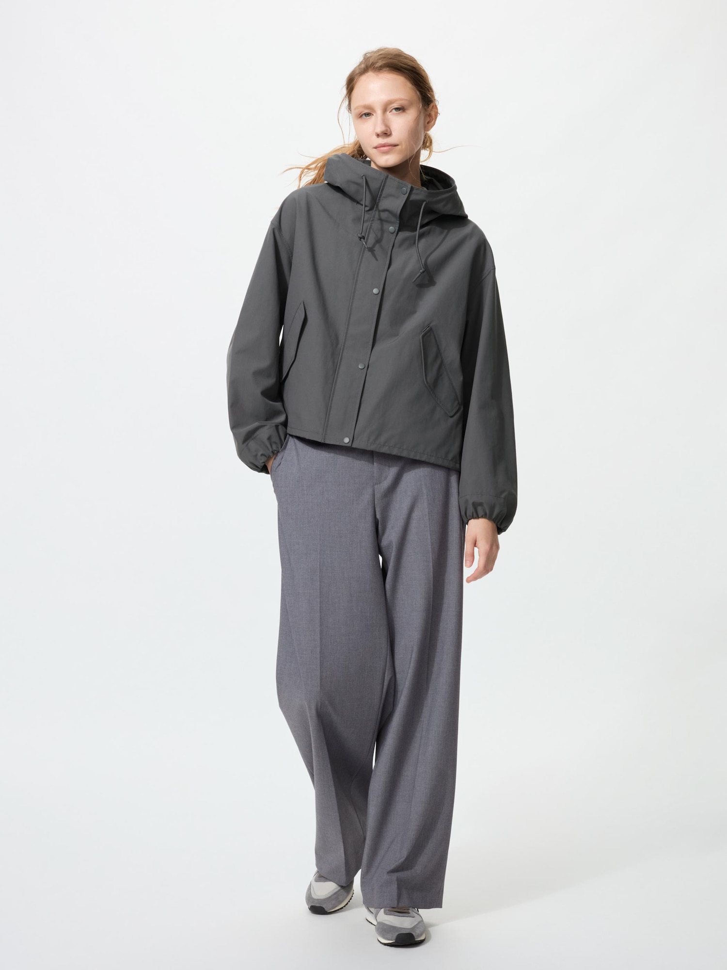 Короткая парка из хлопковой смеси