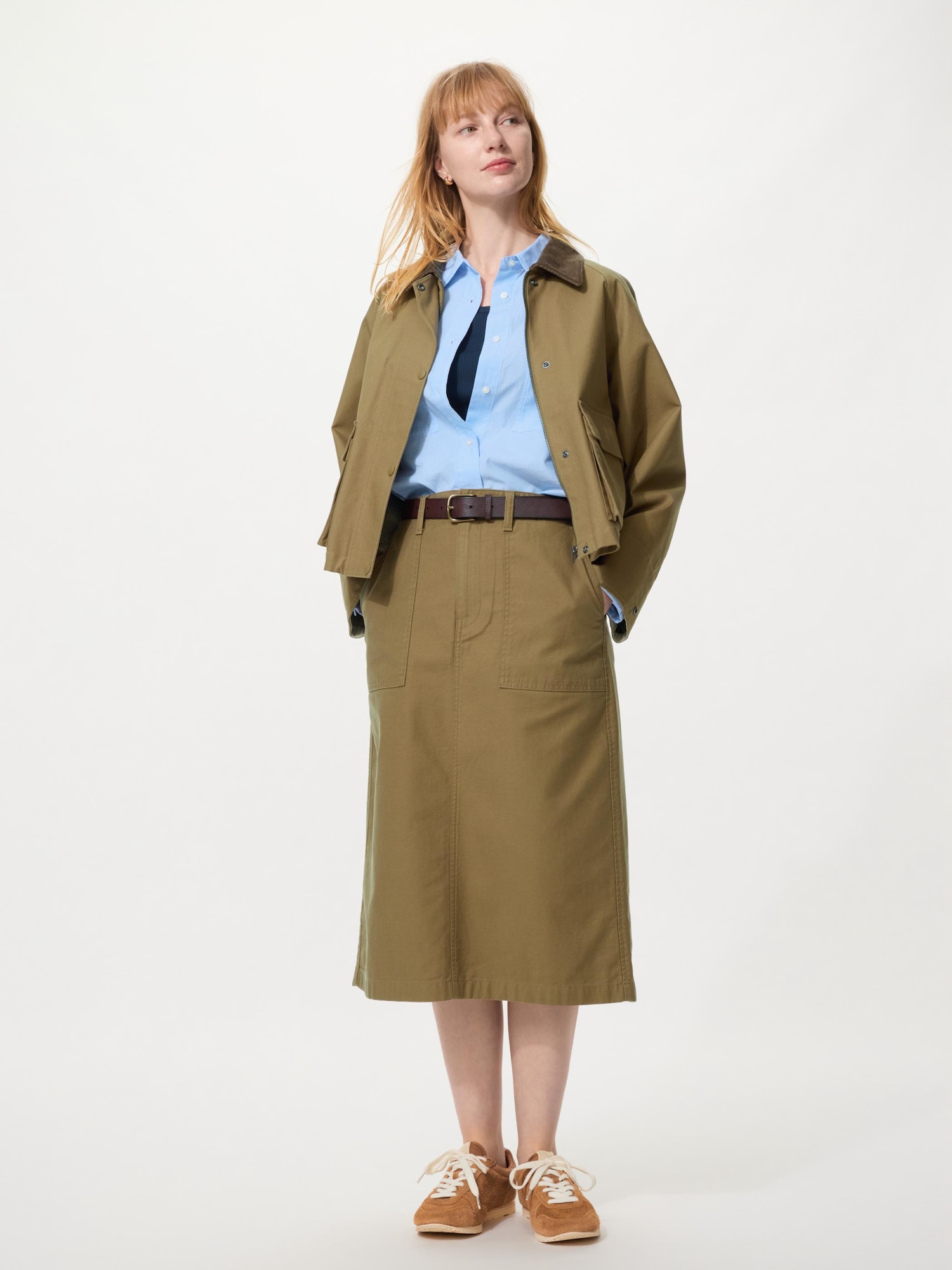 Хлопковая миди-юбка