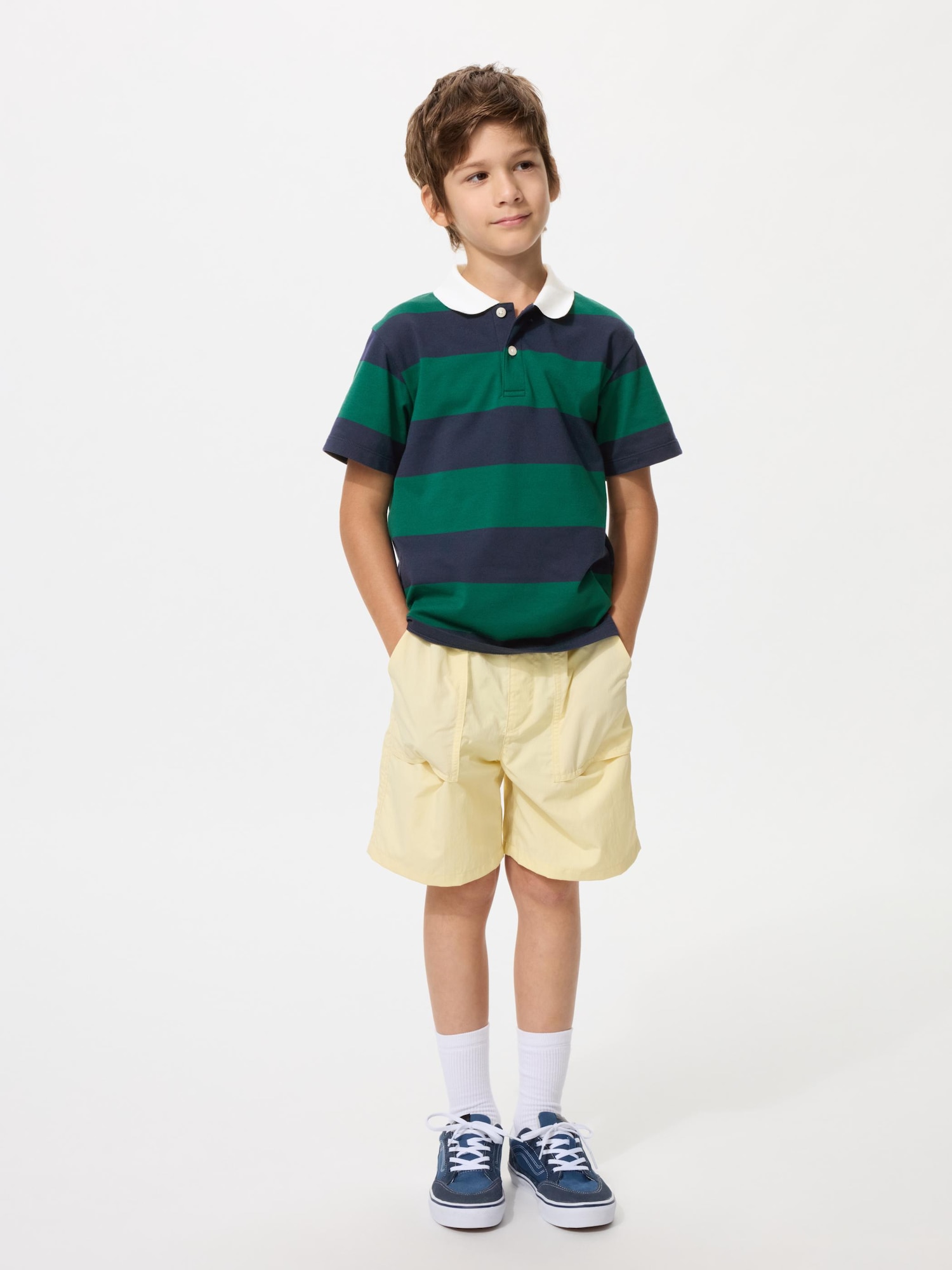 Детская футболка-поло из сухой ткани с полосками