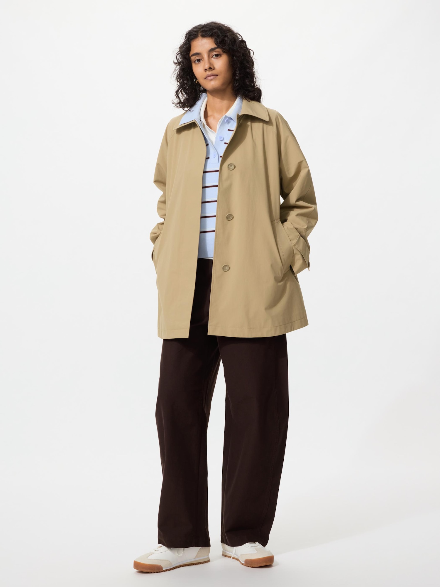 Однобортное короткое пальто (свободного кроя)