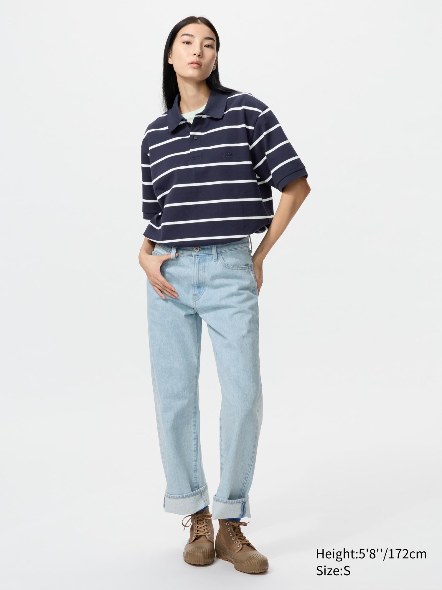 СУХАЯ рубашка-поло из пике (в широкую полоску)