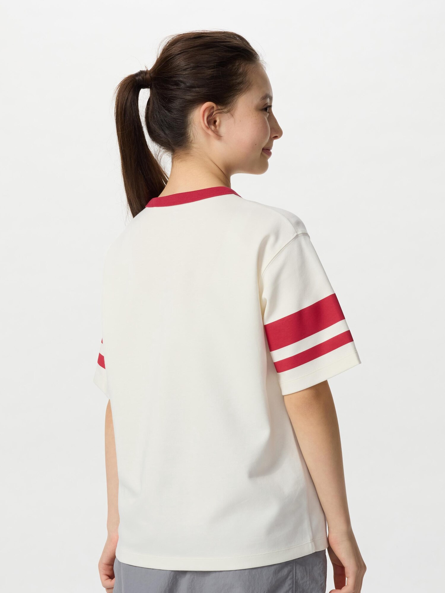 Детская футболка с круглым вырезом из хлопка AIRism с графическим принтом (линии)