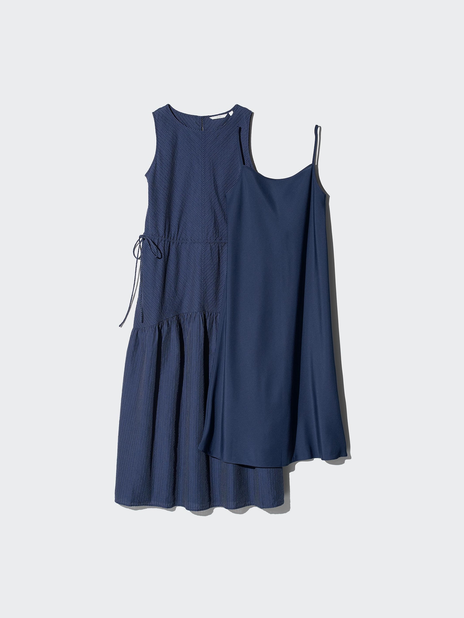 Платье-сарафан из льняной смеси (без рукавов) в полоску