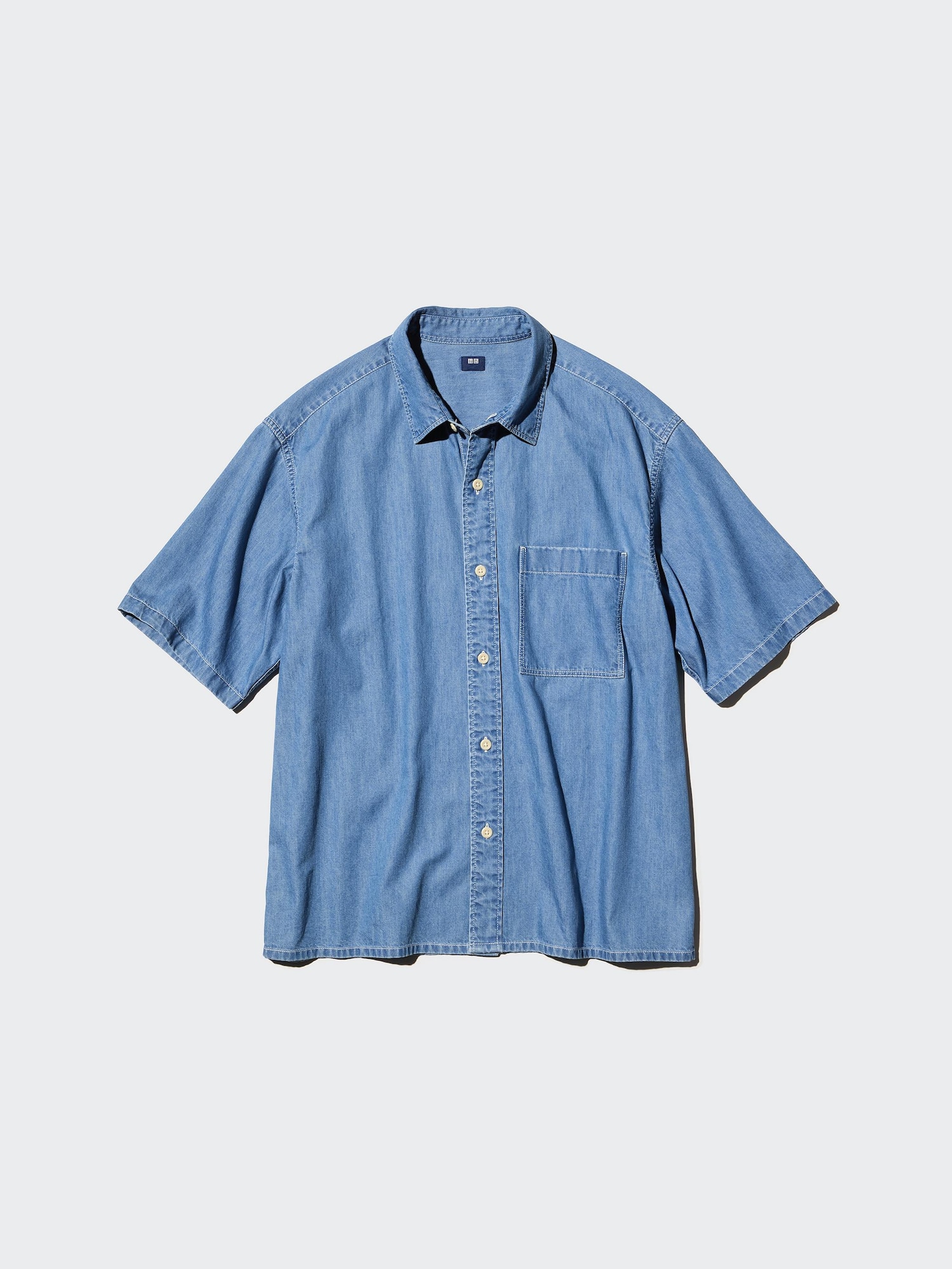 Джинсовая рубашка (с коротким рукавом)