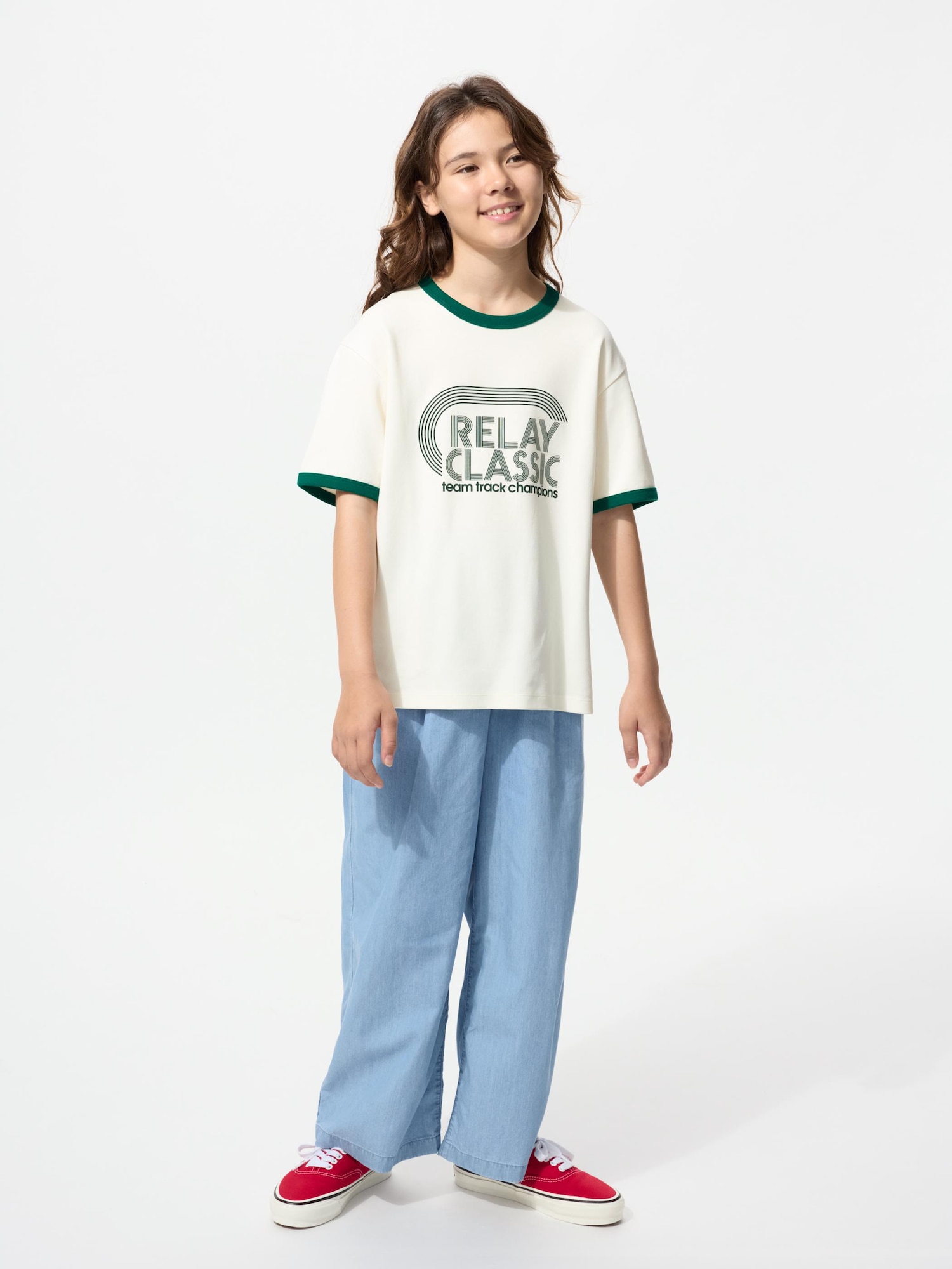 Детская футболка с круглым вырезом из хлопка и ткани AIRism с принтом (с перекрестными бретельками)