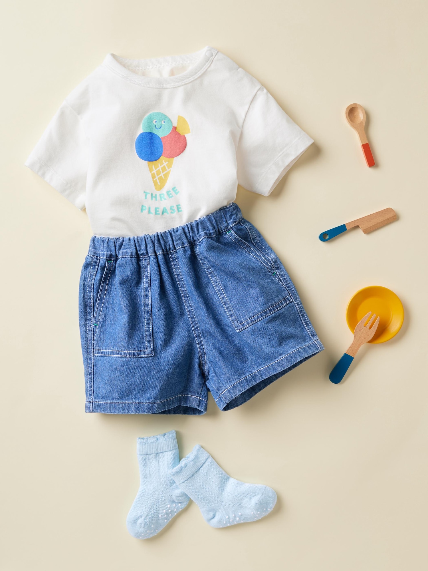 Футболка с круглым вырезом из хлопка и AIRism с принтом