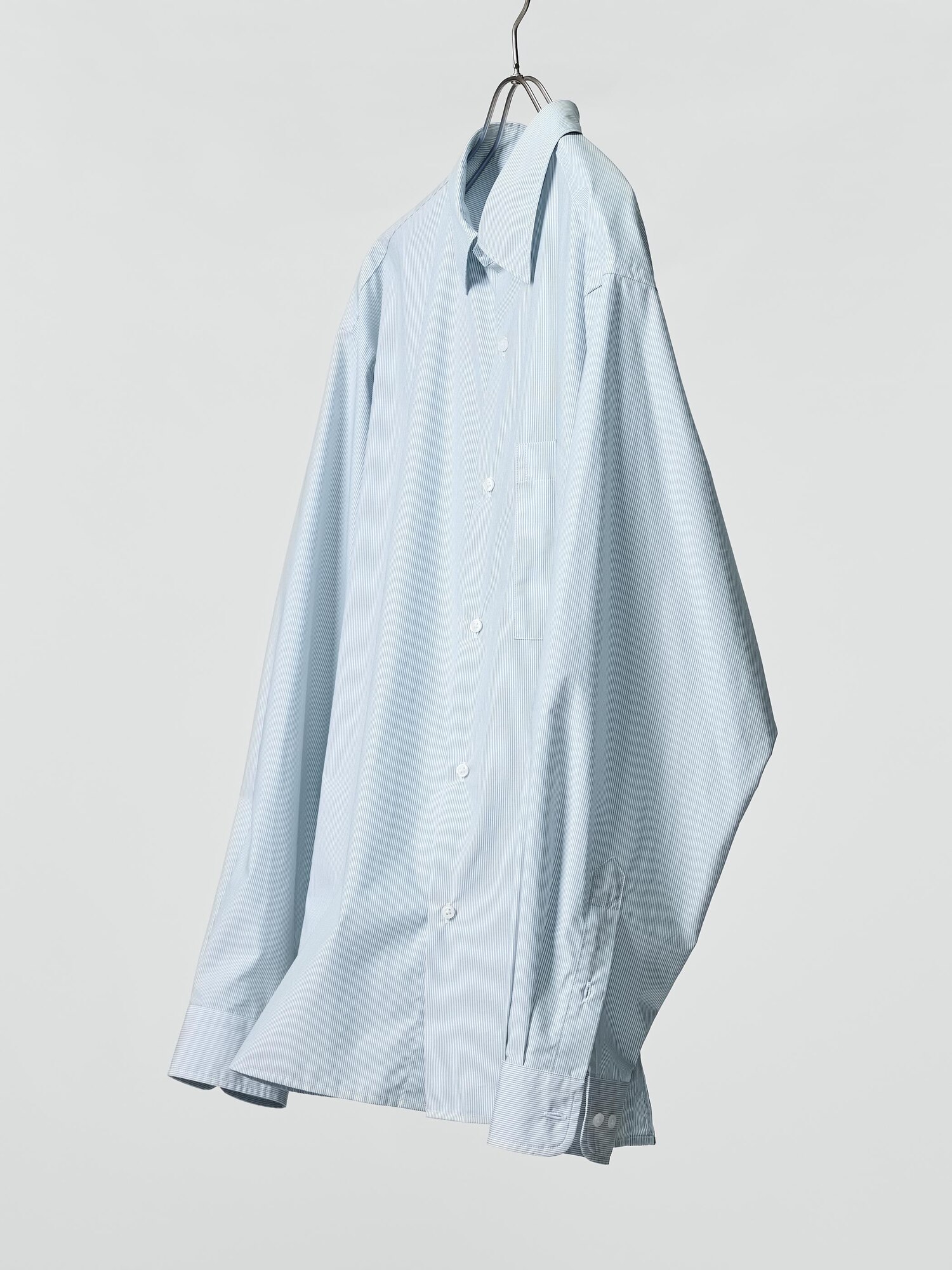 Широкая рубашка оверсайз из грубой ткани (с полосками)