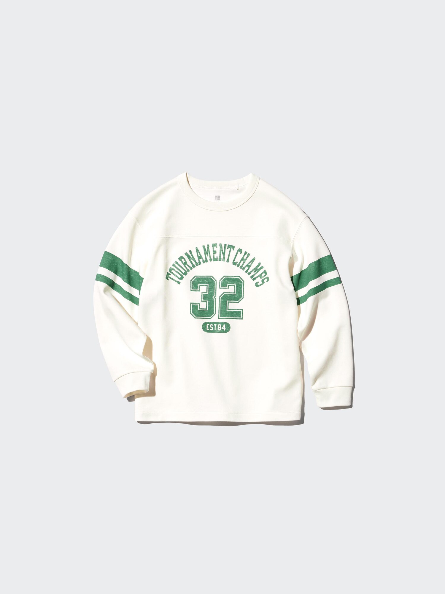 Детская футболка с круглым вырезом из хлопка AIRism (с длинными рукавами, с графическим принтом А)