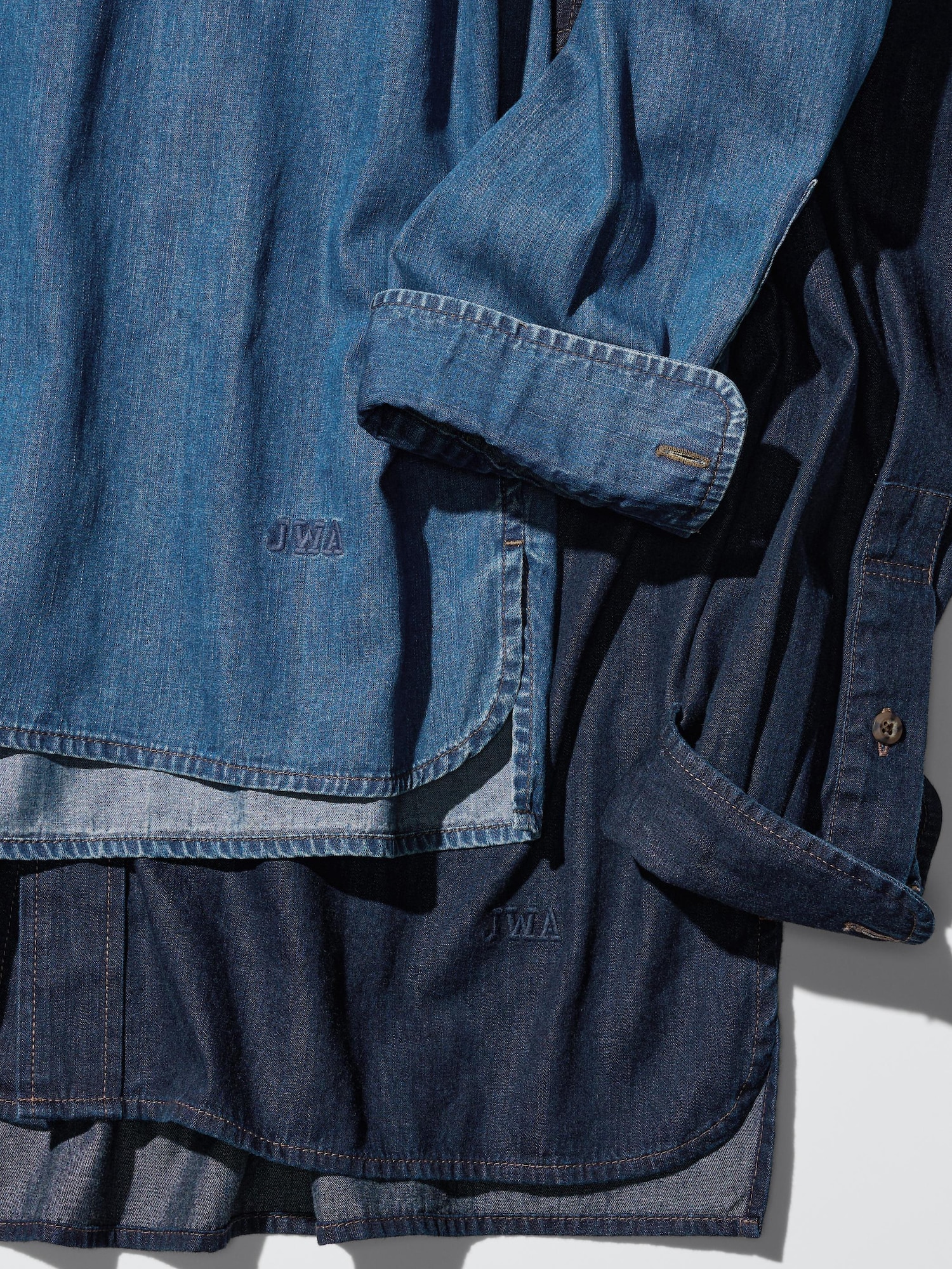 Рубашка из легкого денима оверсайз (с длинным рукавом)