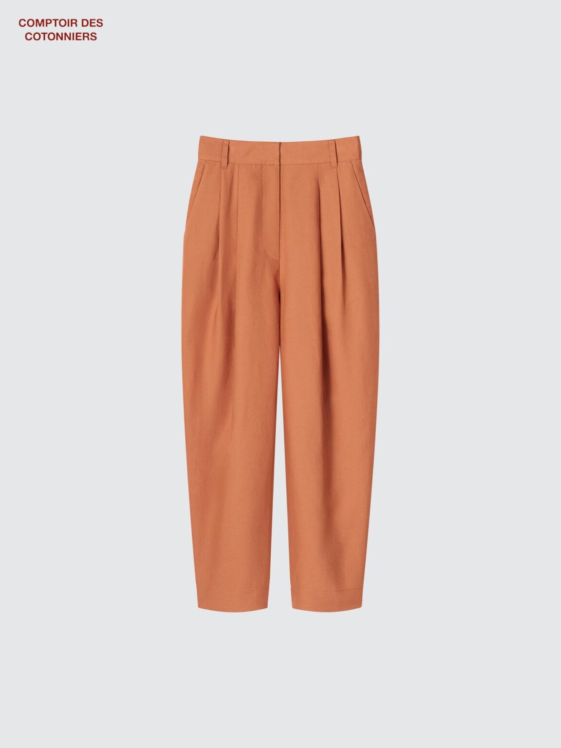 Плиссированные зауженные брюки из льняной смеси Lyocell