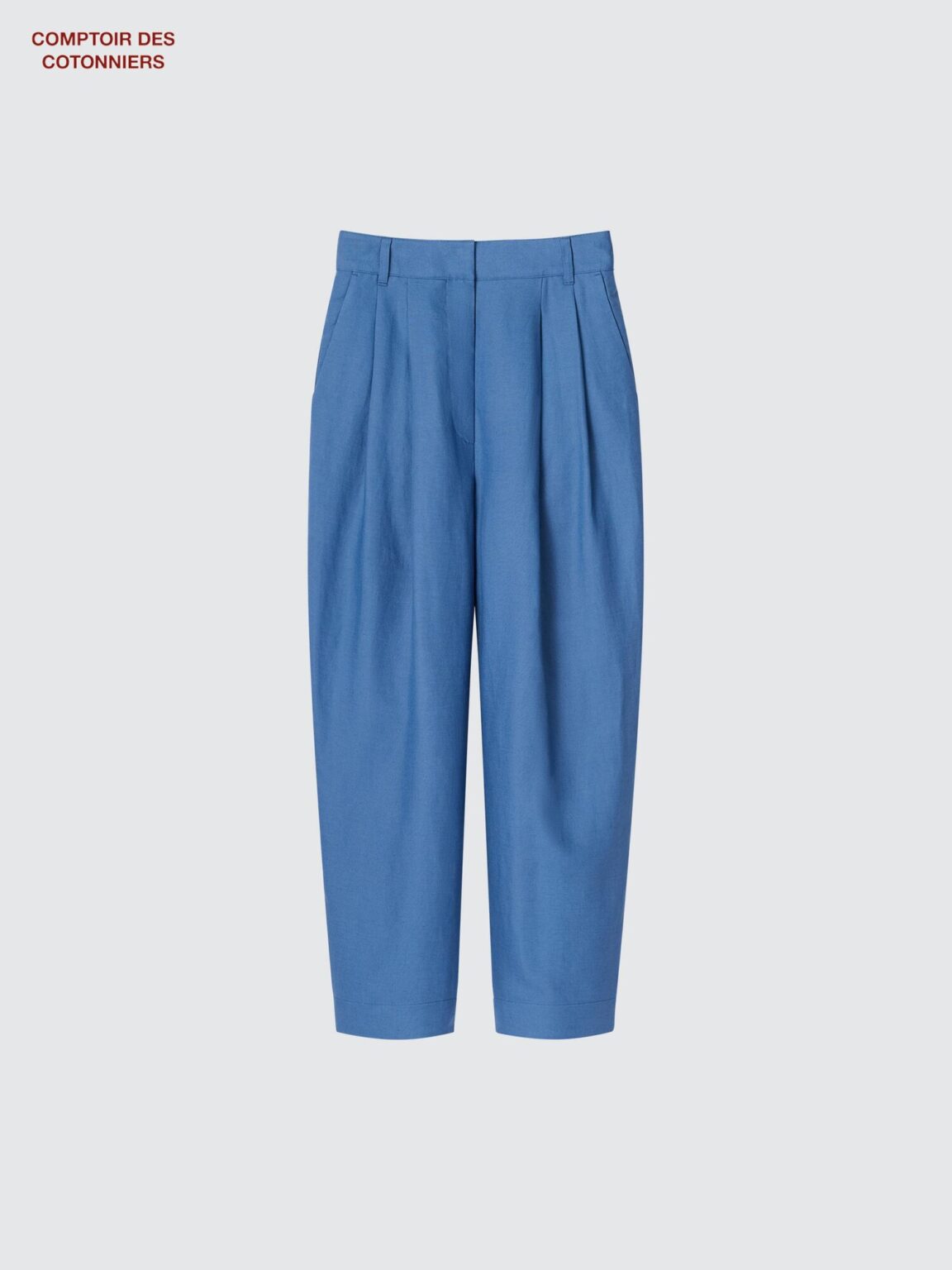 Плиссированные зауженные брюки из льняной смеси Lyocell