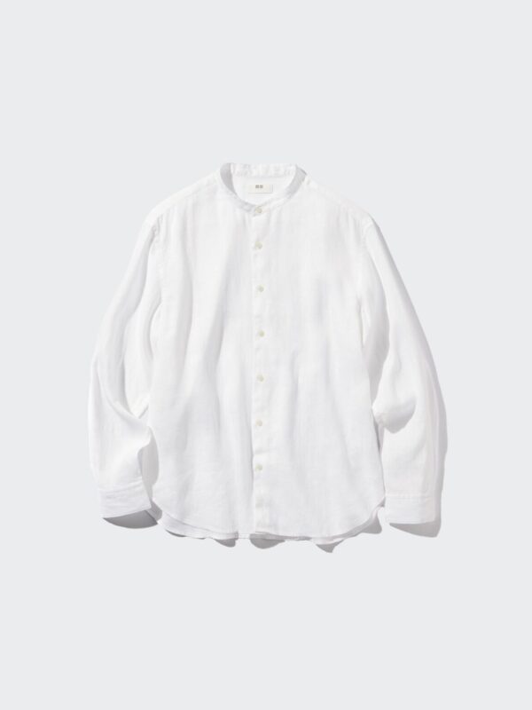 Рубашка из 100% высококачественного льна (дедушкин воротник)