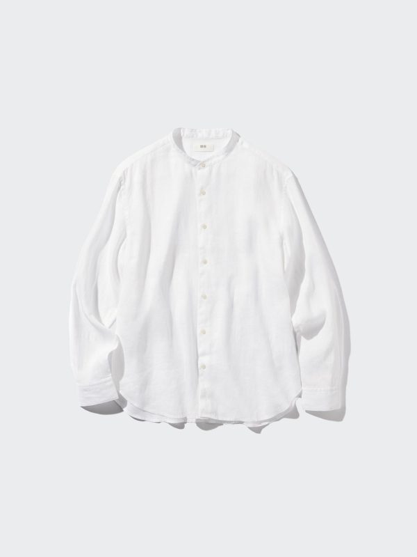 Рубашка из 100% высококачественного льна (дедушкин воротник)