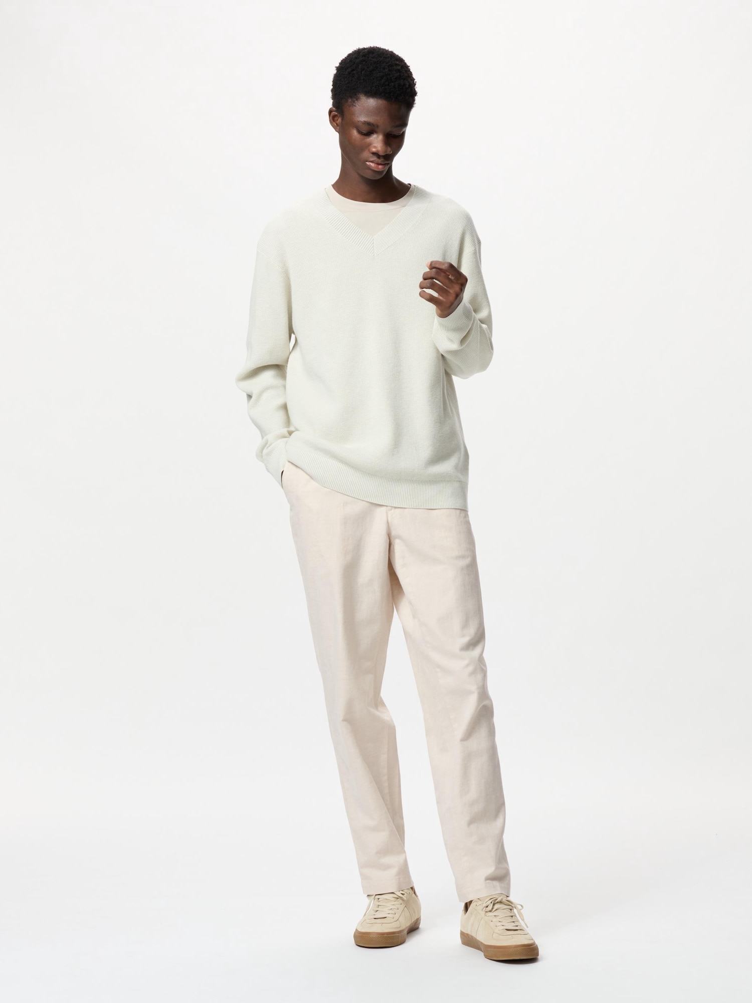 Брюки свободного кроя из льняной смеси