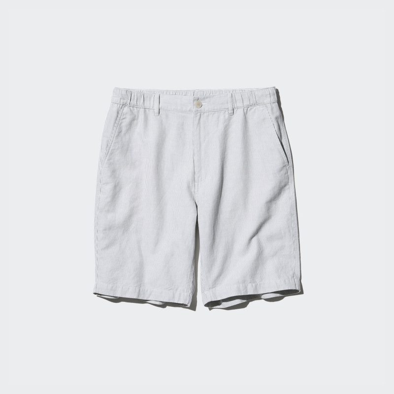 Шорты из льняной смеси (в полоску)