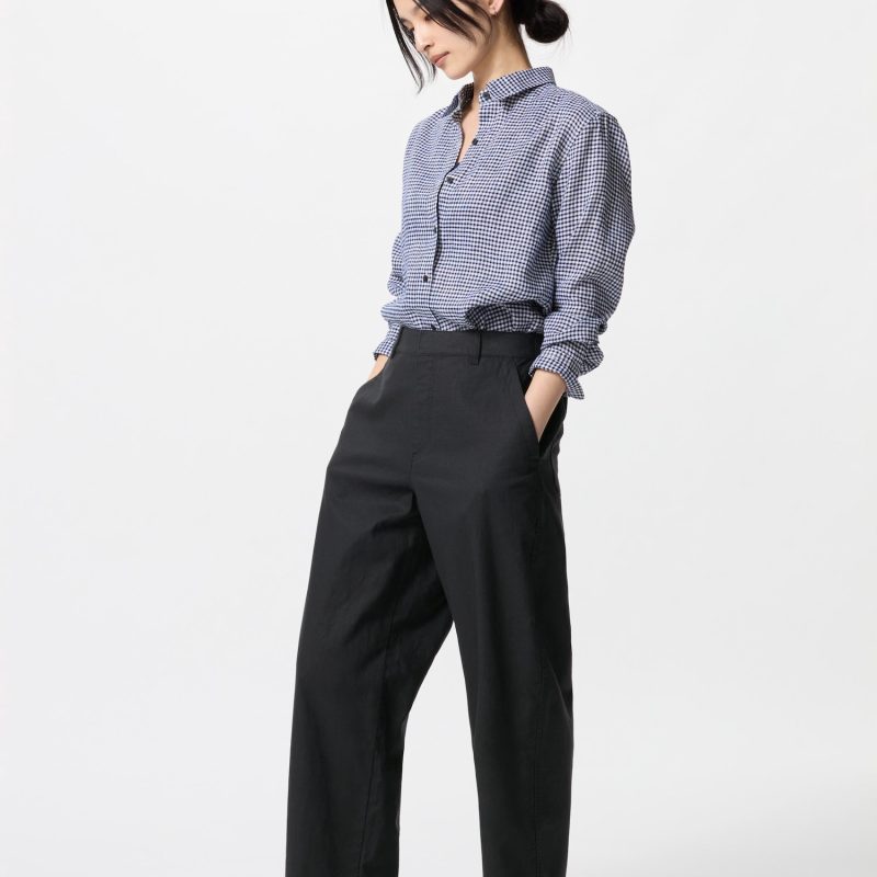 Льняные хлопчатобумажные брюки зауженного кроя