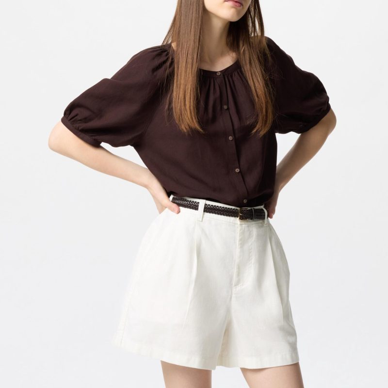 Льняные хлопчатобумажные шорты