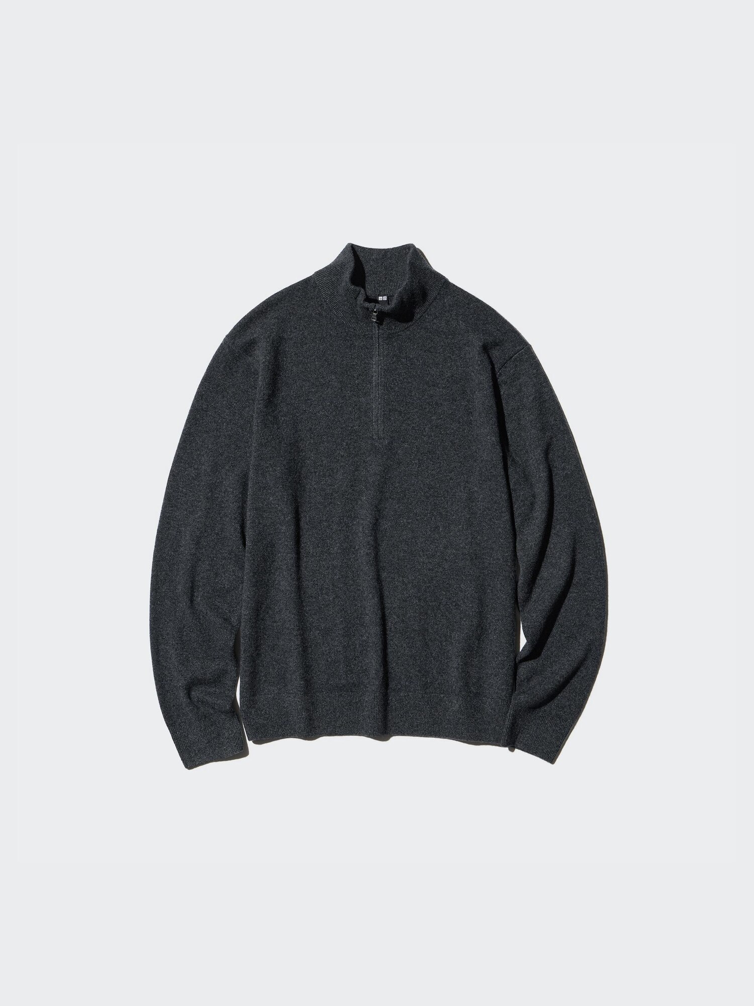 Кашемировый свитер на молнии до половины длины