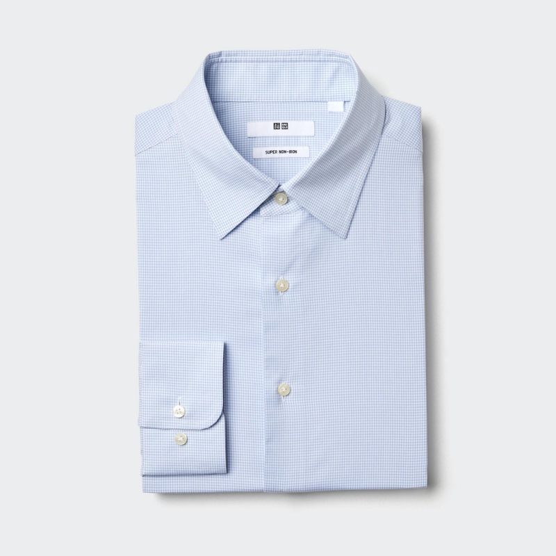 Рубашка обычного покроя, не поддающаяся глажению (обычный воротник в клетку)