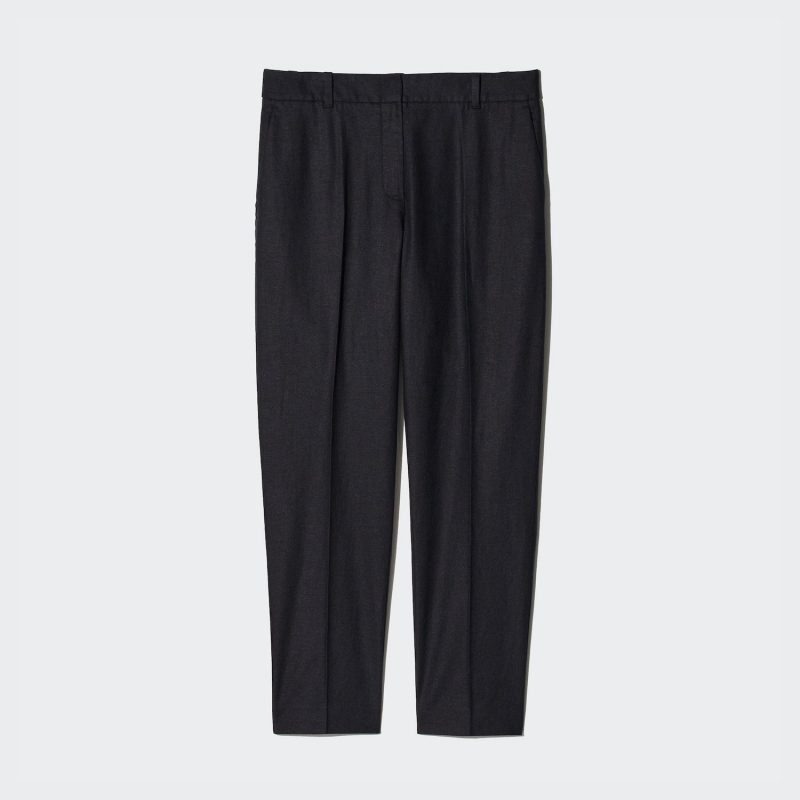 Льняные хлопчатобумажные брюки с зауженными щиколотками