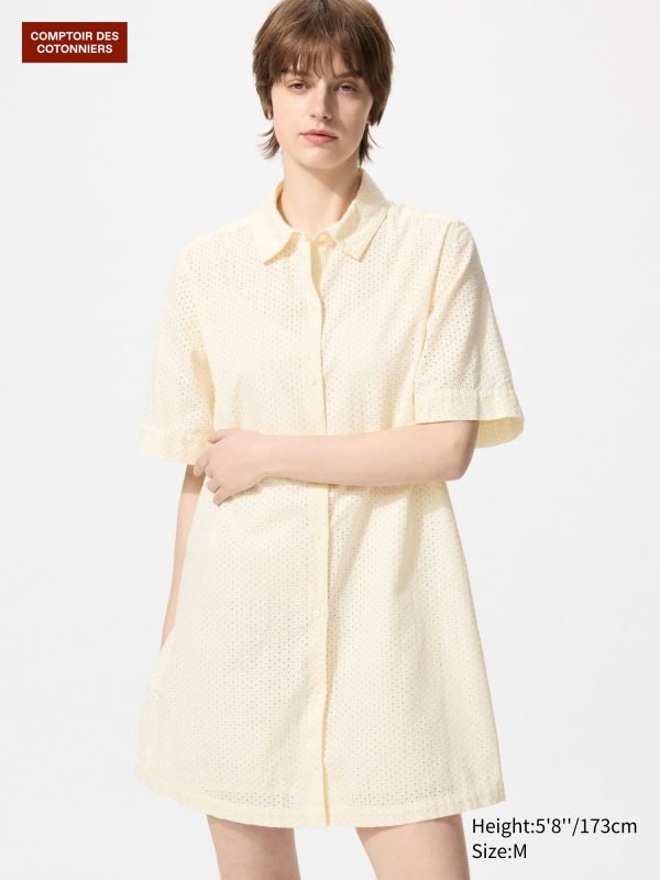 Короткое платье с вышивкой из хлопка