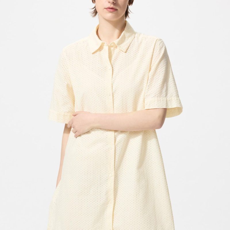 Короткое платье с вышивкой из хлопка