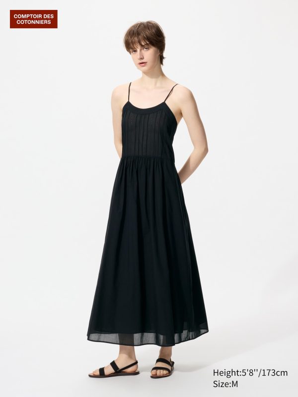 Длинное платье на бретельках из хлопка